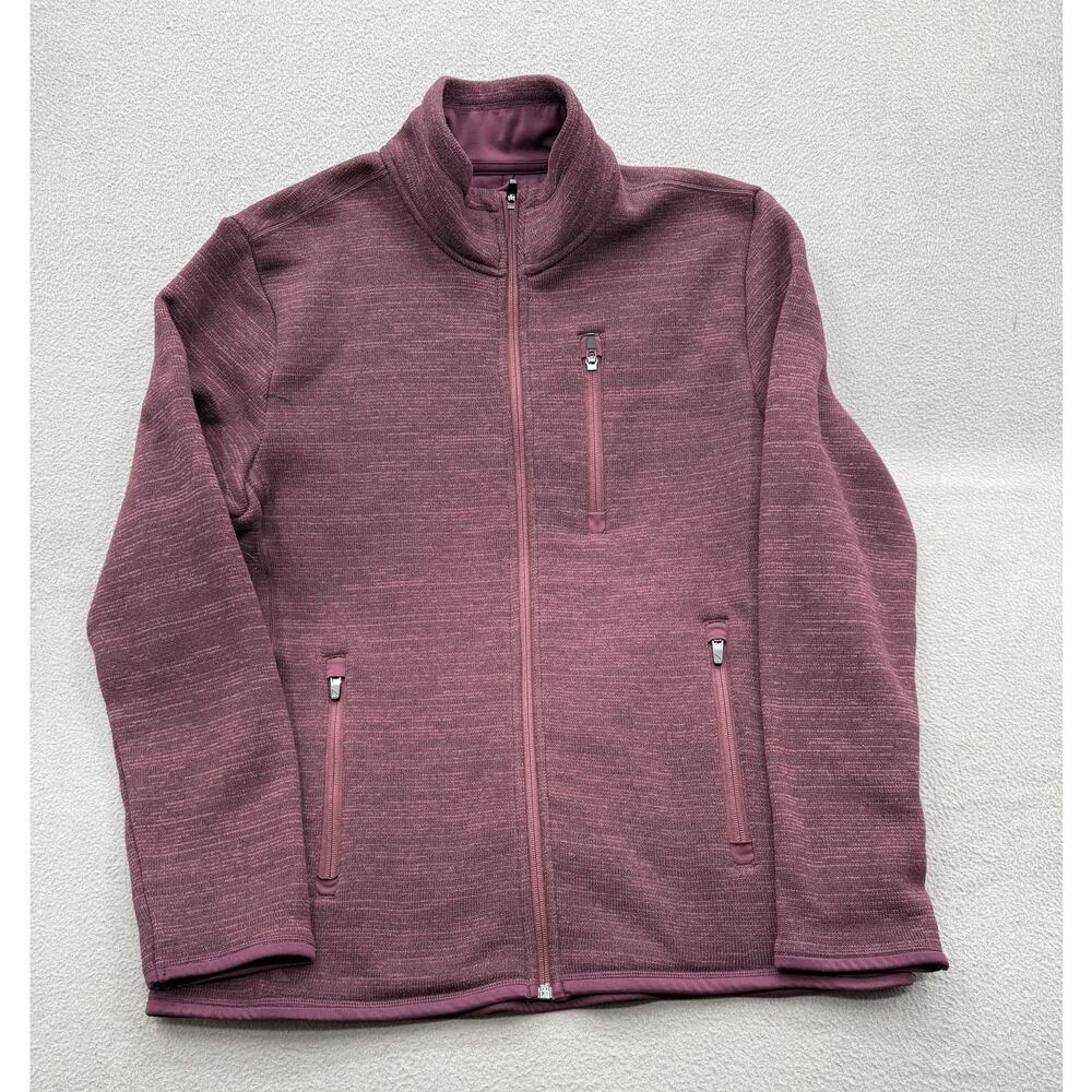 UNTUCKit Kezoh Jacket Mens Large Purple Full Zip Fleece Polyester Casual